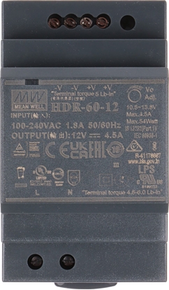 Picture of Mean Well Zasilacz 12V na szyn DIN TH35 60W Mean Well HDR