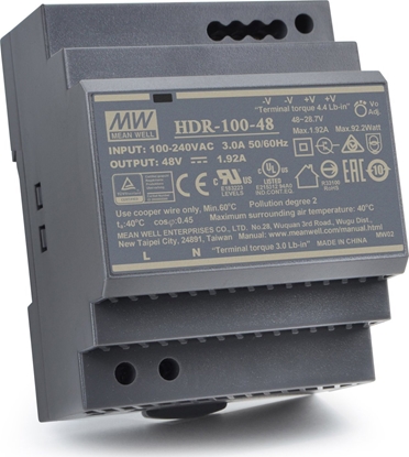 Picture of Mean Well Zasilacz 48V na szyn DIN TH35 100W Mean Well HDR