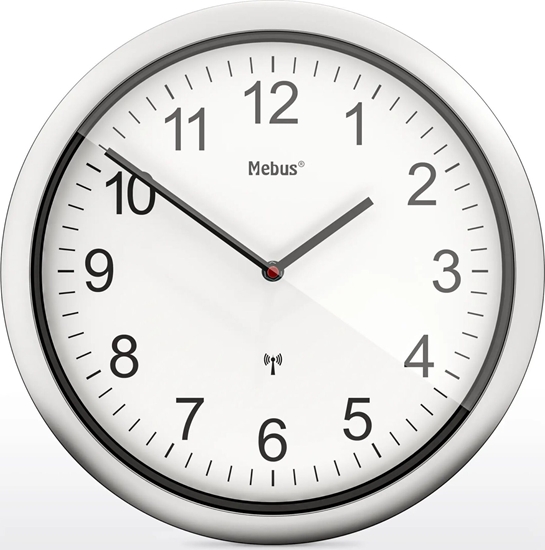 Изображение Mebus 19809 radio wall clock white/silver