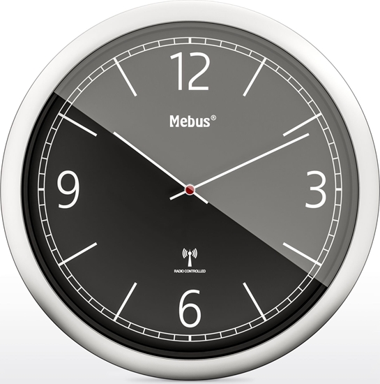 Picture of Mebus 19813 radio wall clock black/silver
