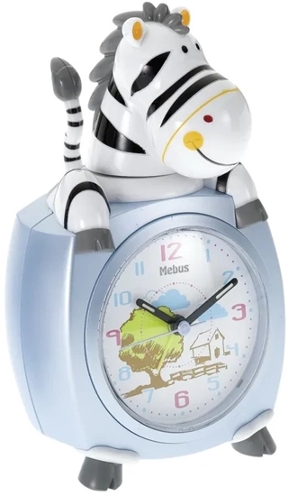 Picture of Mebus 26637 Kids Alarm Clock Zebra    colour assorted