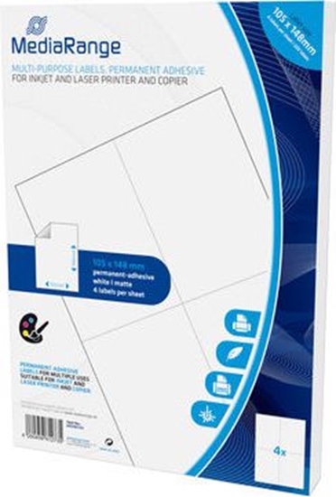 Picture of MediaRange Etykiety biae 105x148mm, A6 200 sztuk (MRINK143)