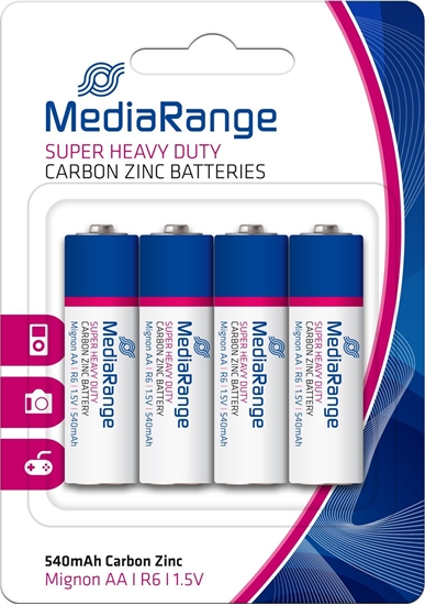 Picture of Mediarange Batterie Super Heavy Duty Mignon AA/R6/1,5V 4er