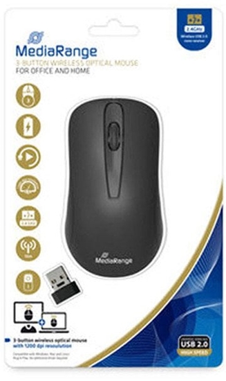 Picture of MediaRange MROS209 myszka Biuro Po prawej stronie RF Wireless Optyczny 1200 DPI
