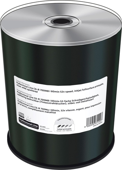 Picture of MediaRange Professional Line CD-R 700MB silber 100erCakebox