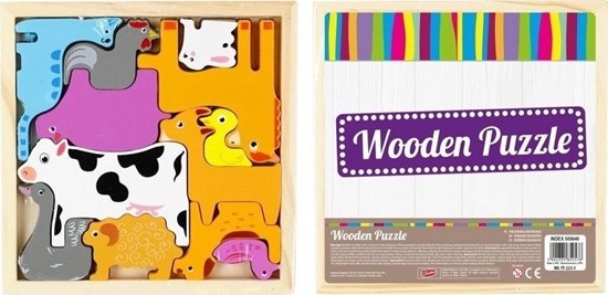 Picture of Mega Creative Ukadanka drewniana zwierzta 12 elementów