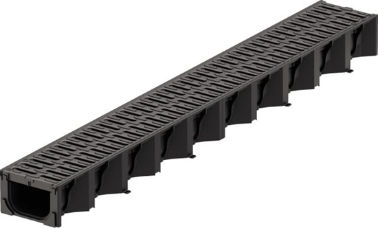 Picture of Melns plastm. kanāls ar plast. režģi HexaLine 1m