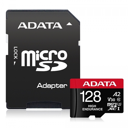 Picture of ADATA AUSDX128GUI3V30SHA2-RA1 Memory Card 128 GB, MicroSDXC, Flash memory class 10, Adapter, 80 MB/s, 100 MB/s
