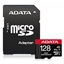 Picture of ADATA AUSDX128GUI3V30SHA2-RA1 Memory Card 128 GB, MicroSDXC, Flash memory class 10, Adapter, 80 MB/s, 100 MB/s