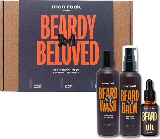 Picture of MenRock Beardy Beloved Soothing Oak Moss zestaw szampon do brody 100ml + balsam do brody 100ml + olejek do brody 30ml