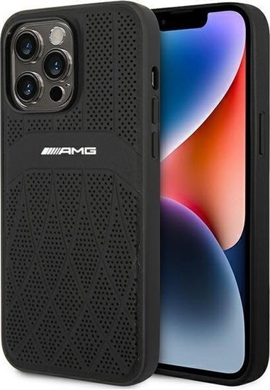 Picture of Mercedes AMG AMHMP14XOSDBK iPhone 14 Pro Max 6,7" czarny/black hardcase Leather Curved Lines MagSafe