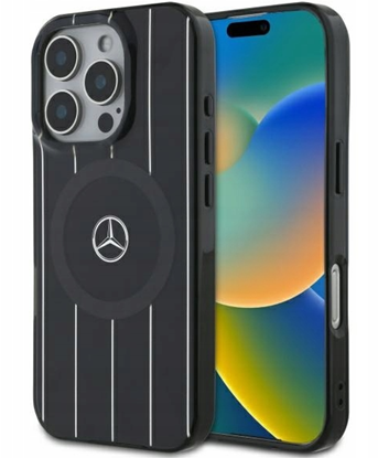 Picture of Mercedes Double Layer Crossed Lines MagSafe Back Case for Apple iPhone 16 Pro