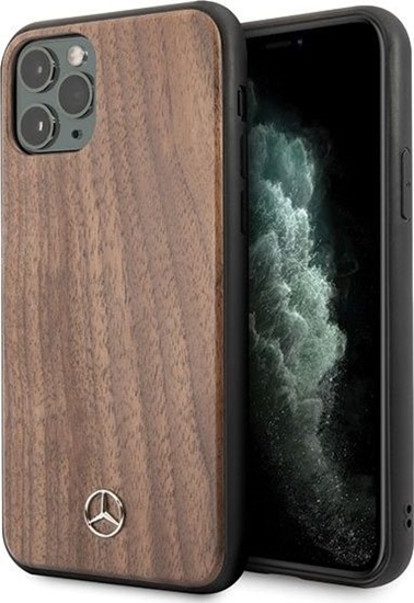 Picture of Mercedes Mercedes MEHCN65VWOLB iPhone 11 Pro Max hard case brzowy/brown Wood Line Walnut