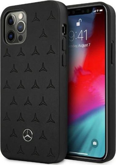 Picture of Mercedes Mercedes MEHCP12LPSQBK iPhone 12 Pro Max 6,7" czarny/black hardcase Leather Stars Pattern