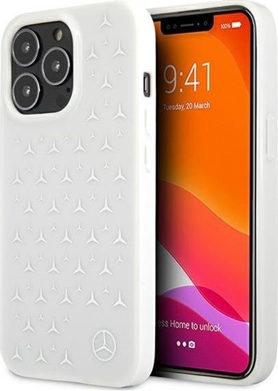 Изображение Mercedes Mercedes MEHCP13LESPWH iPhone 13 Pro / 13 6,1" biay/white hardcase Silver Stars Pattern