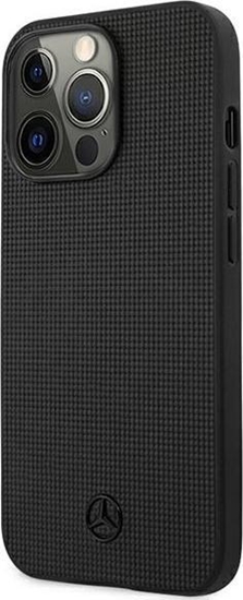 Picture of Mercedes Mercedes MEHCP13LMBLBK iPhone 13 Pro / 13 6,1" czarny/black hardcase Leather Meshed Metal Logo