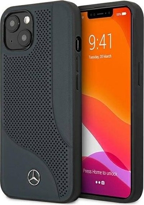 Picture of Mercedes Mercedes MEHCP13SCDONA iPhone 13 mini 5,4" granatowy/navy hardcase Leather Perforated Area