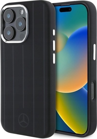 Picture of Mercedes Liquid Silicon Stripes and Pattern MagSafe Case for Apple iPhone 16 Pro