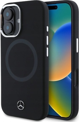 Picture of Mercedes Mercedes MEHMP16S23SUTTK iPhone 16 6.1" black/black hardcase Silicone Tonal Logo MagSafe