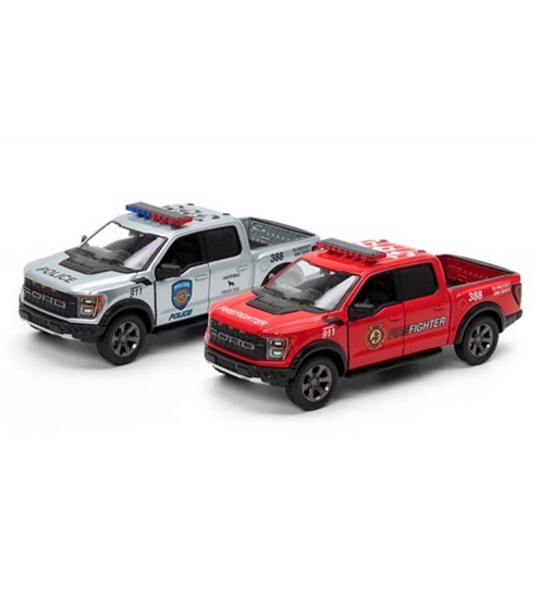 Изображение Metāla auto modelis 2022 Ford F-150 Raptor (Police/ Firefighter) 1:46 KT5436PR