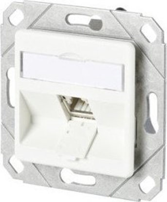 Attēls no MetzConnect BTR BTR Data Outlet C6Amodul, Cat 6A, 180°, 1-port, channel mounting, pure white RAL 9010 - 130B11D11102-E