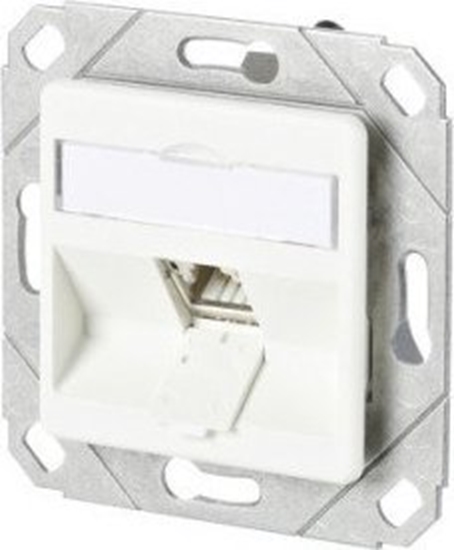 Picture of MetzConnect BTR BTR Data Outlet C6Amodul, Cat 6A, 180°, 1-port, channel mounting, pure white RAL 9010 - 130B11D11102-E