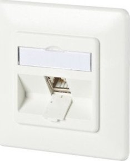 Picture of MetzConnect BTR BTR Data Outlet C6Amodul, Cat 6A, 180°, 1-port, flush-mount, pure white RAL 9010 - 130B11D11002-E