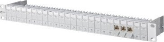 Picture of MetzConnect BTR BTR Patch Panel C6Amodul, Cat 6A, 24 Port, 19", silver anodised - 130B11P0-E
