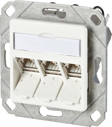 Изображение MetzConnect BTR METZ CONNECT C6Amodul 3-portowa puszka podtynkowa 180°M, czysta biel RAL9010