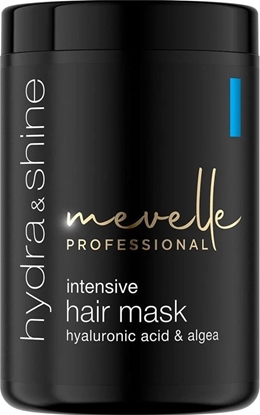 Attēls no MEVELLE PROFESSIONAL_Hydra & Shine Intensive Hair Mask maska do wosów matowych, szorstkich, ze skonnoci do puszenia si Hyaluronic Acid & Algea 900ml
