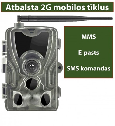 Изображение Meža Mednieku kamera, atbalsta 2G mobilos tīklus, Foto 20MP, Video 1080P, 120° kustības detekcija