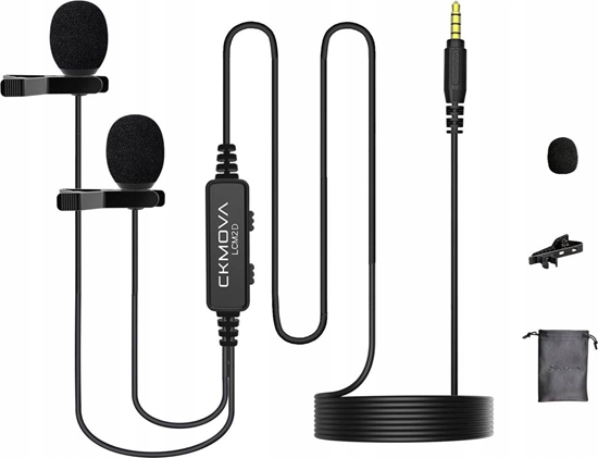 Picture of Mikrofon CKMOVA CKMOVA LCM2D - podwójny mikrofon krawatowy do kamer i smartphonów
