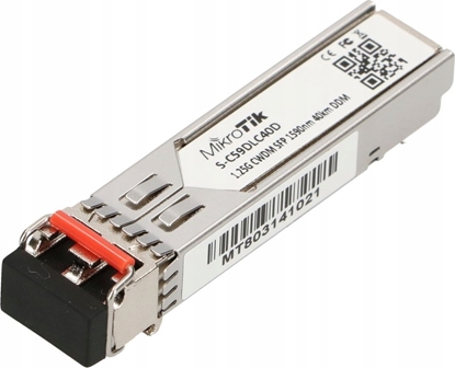 Picture of MikroTik | SFP CWDM module | S-C59DLC40D | Dual LC UPC | 1250 Mbit/s | Wavelength 1590 nm | Maximum transfer distance 40000 m | 0 to +70C