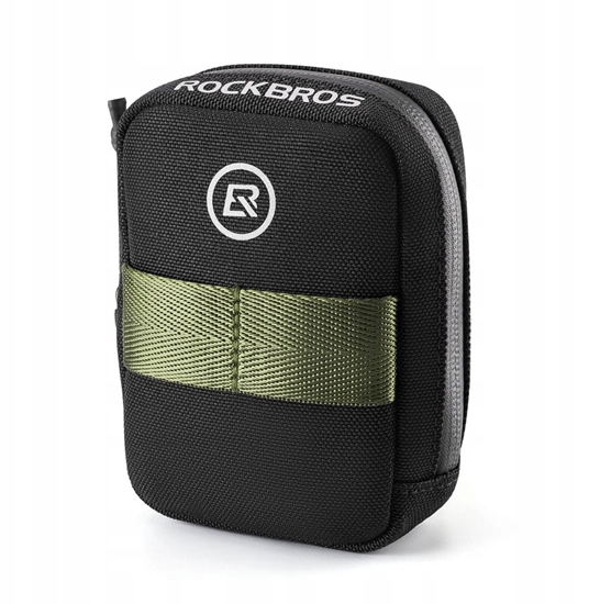 Picture of Mini torba podsiodowa Rockbros z uchwytem na naboje CO2 - czarno-zielona