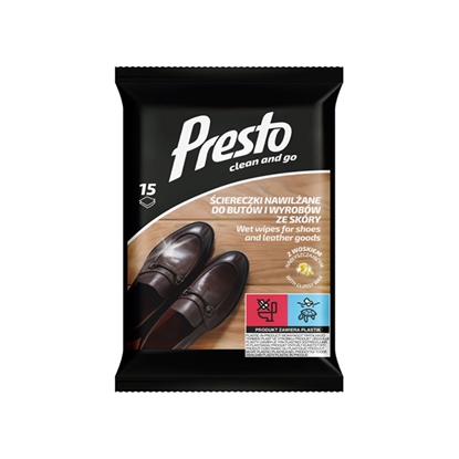 Attēls no Mitrās salvetes apavu un ādas izstrādājumu tīrīšanai 15gab.