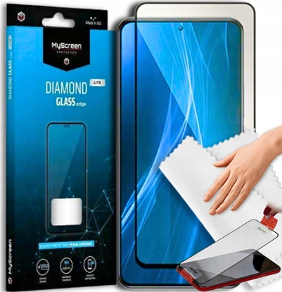 Изображение MyScreen Protector Xiaomi Redmi 14C - Szko hartowane na lekko zaokrglone ekrany DIAMOND GLASS LITE edge FULL GLUE