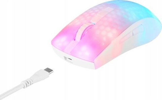 Изображение Mysz Deltaco Belaid pusiau permatoma DELTACO GAMING pel, RGB, itin lengva, balta / GAM-145-W