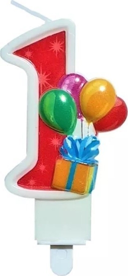 Picture of MK TRADE wieczka cyfra 1 z balonami