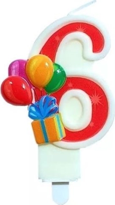 Attēls no MK TRADE wieczka cyfra 6 z balonami