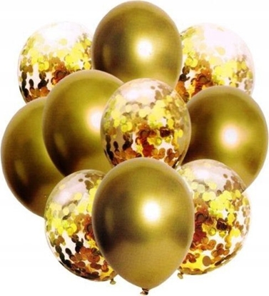 Attēls no MK TRADE Zestaw balonów metal granatowy i konfetti 33cm, 10 szt. BSC-693