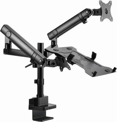 Picture of Monitora stiprinājums Gembird Desk Mounted Adjustable Monitor Arm with Notebook Tray (full-motion)