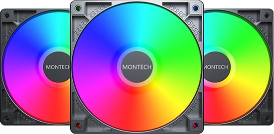 Picture of Montech GF120 PWM ARGB Lüfter, 3er Pack - 120mm, schwarz