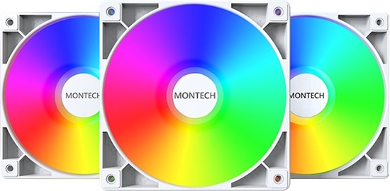 Picture of Montech GF120 PWM ARGB Lüfter, 3er Pack - 120mm, weiß