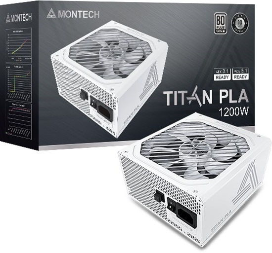 Picture of Montech Titan PLA 1200W - 80 PLUS & Cybenetics Platinum Netzteil, modular, PCIe 5.1 - 1200 Watt, weiß