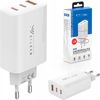 Attēls no Montis adowarka sieciowa USB Typu A + 2x USB Typu C 65W MT124 Montis