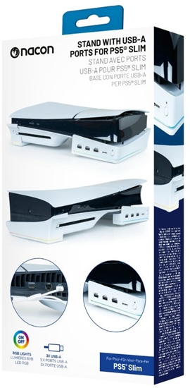 Изображение NACON PS5 SLIM Podstawka na konsol RGB z HUB USB