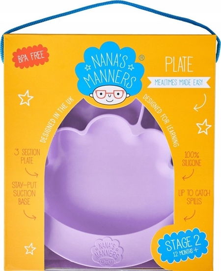 Изображение Nana`s Manners Talerz silikonowy z przyssawk Purple Nana's Manners
