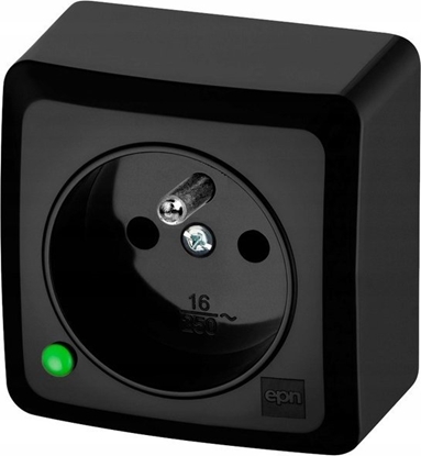 Picture of NASIELSK Gniazdo natynkowe Elektro-Plast Nasielsk Berg 3733-09 pojedyncze z uziemieniem 2P+Z czarne