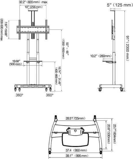 Picture of NB Stojak podogowy AVA1800B 55'' - 90''