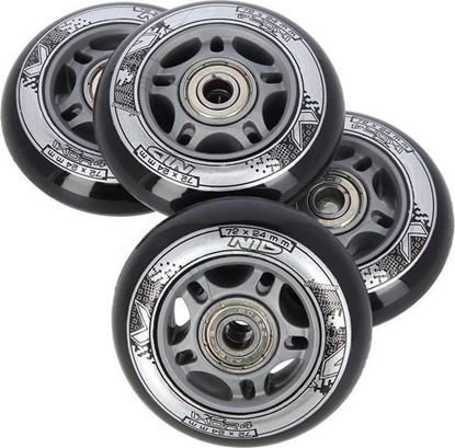 Picture of NILS Extreme PU 72x24 82A CZARNE N (4 szt.) + ABEC-9 (8 szt.) ZESTAW NILS EXTREME